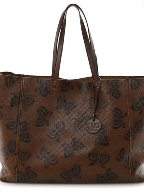 Bottega Veneta Brown Leather Tote with Butterfly Motif